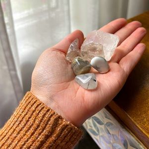 🤍 Set of White Clear Crystals ; Quartz and more ~
